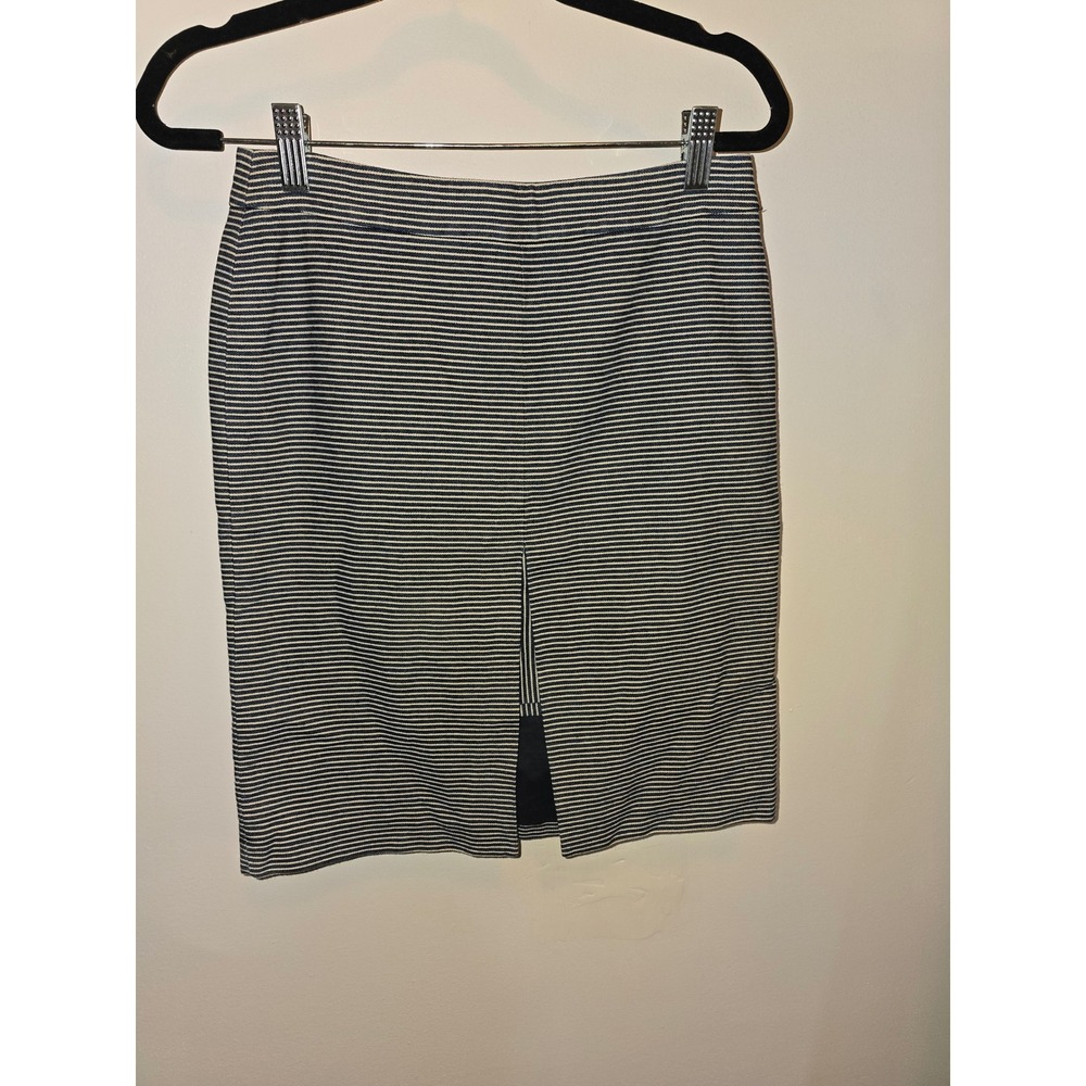 Kate Spade Saturday Striped Pencil Skirt Navy Blue White Cotton Size 0